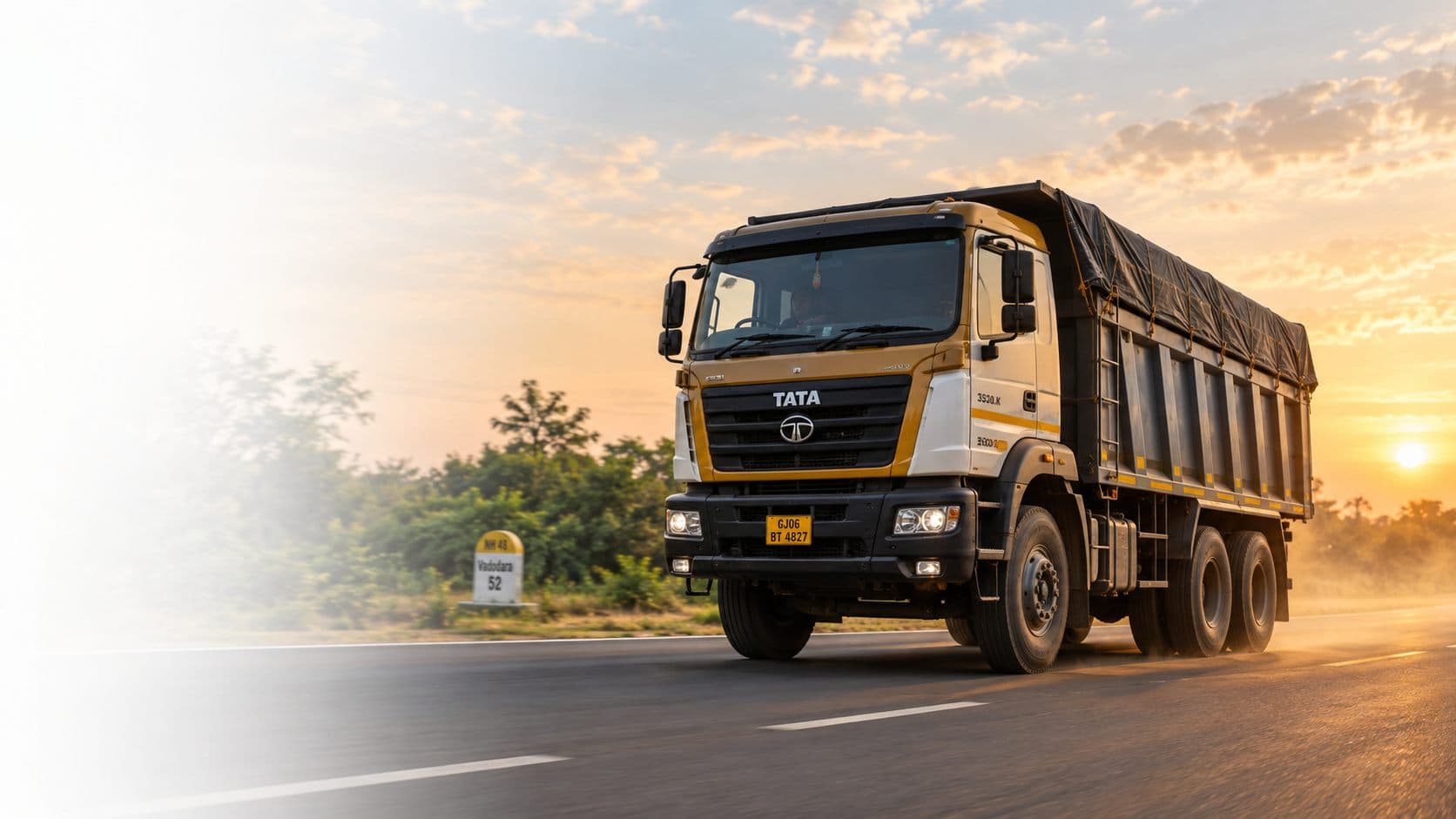 Commercial truck on highway